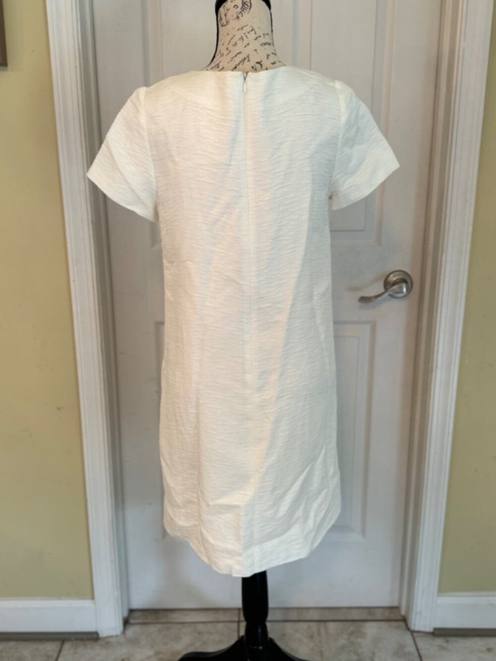 Kate Spade Gail Sheath Dress Cream Linen Blend Embellished Beads Pockets Lined 6 - Picture 4 of 14